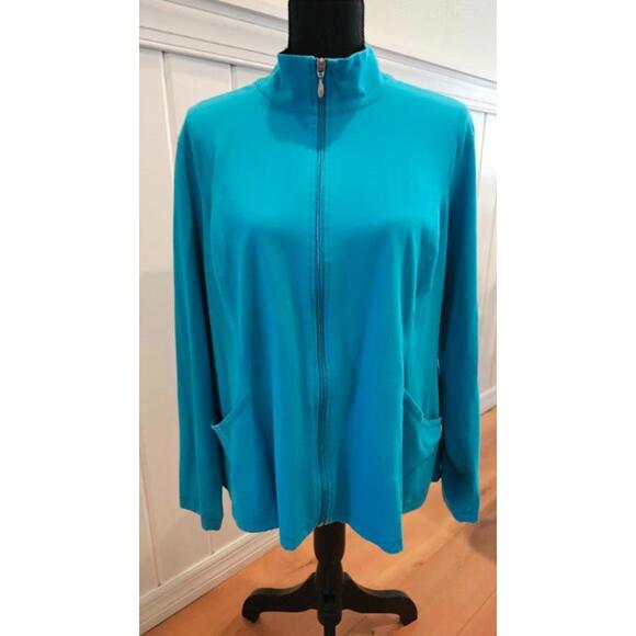Danskin Now Lightweight Zip Jacket Teal Blue 2XL - Picture 1 of 4